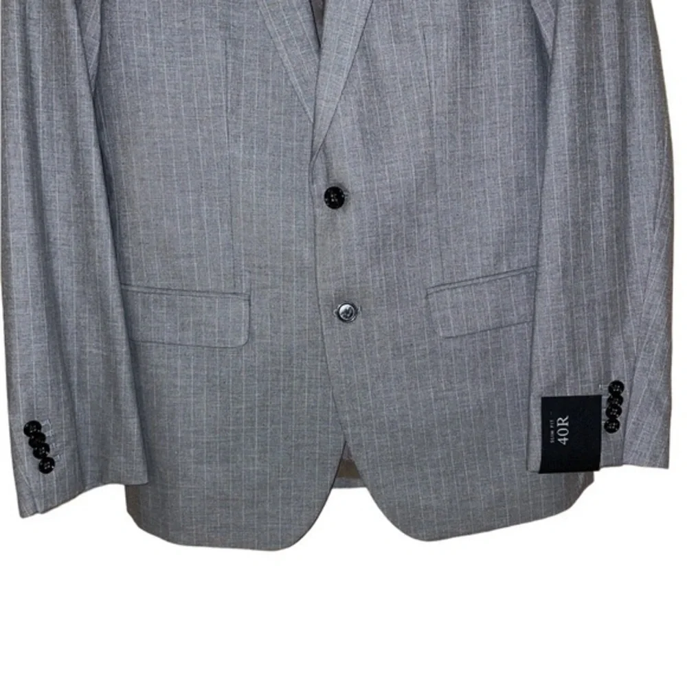 Banana Republic NWT‎ Men’s Progetto Uno Slim Fit Sport Coat Grey Striped 40R